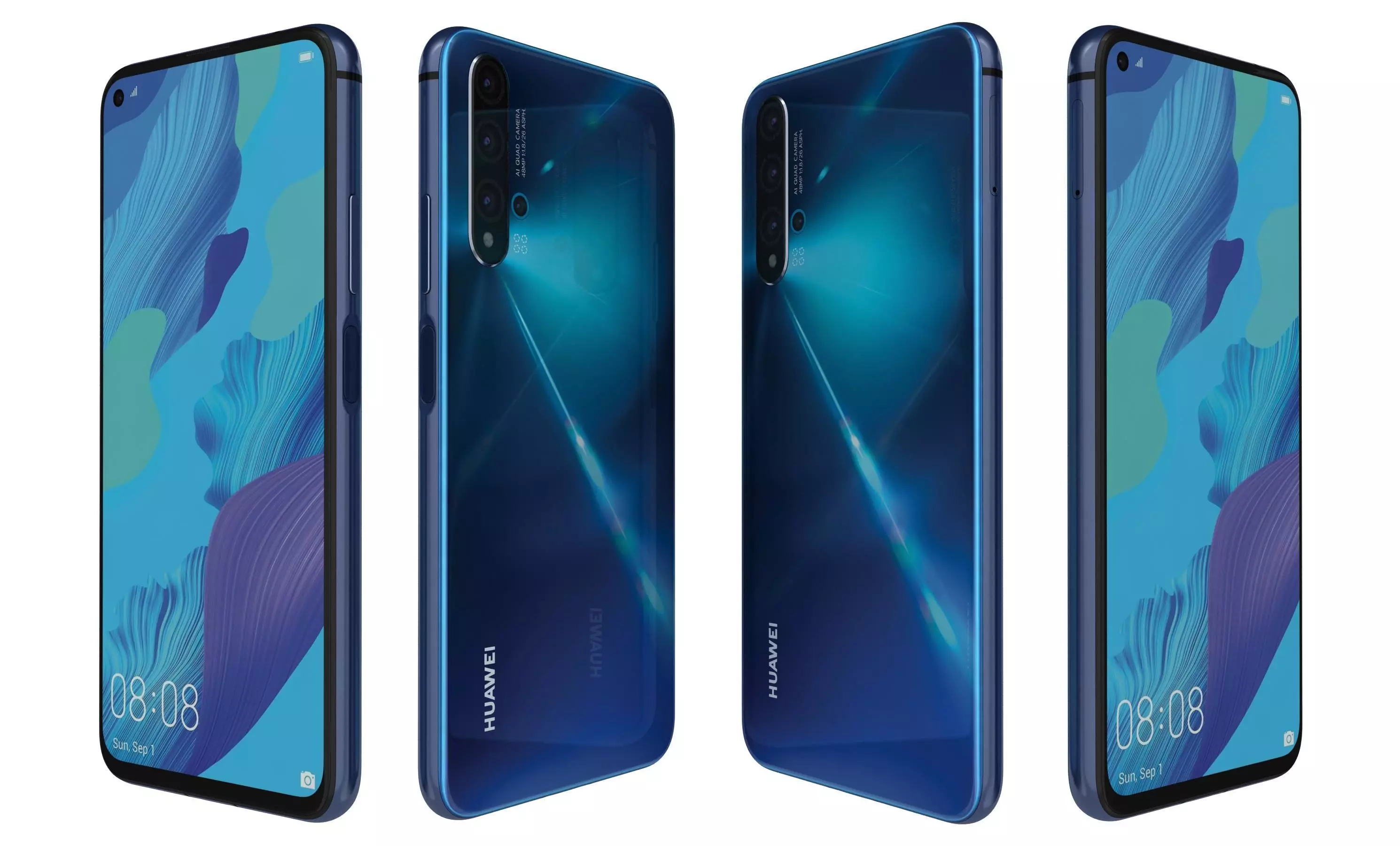 Huawei Nova 5T Crush Blue High Poly 3D model_27