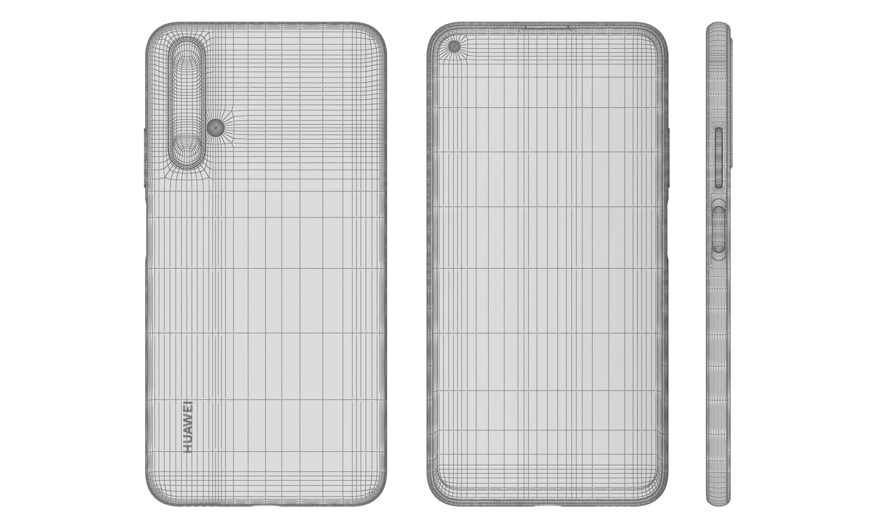 Huawei Nova 5T Crush Blue High Poly 3D model_11