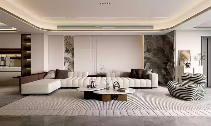 Modern Luxury Living Room with Minimalist Sophistication