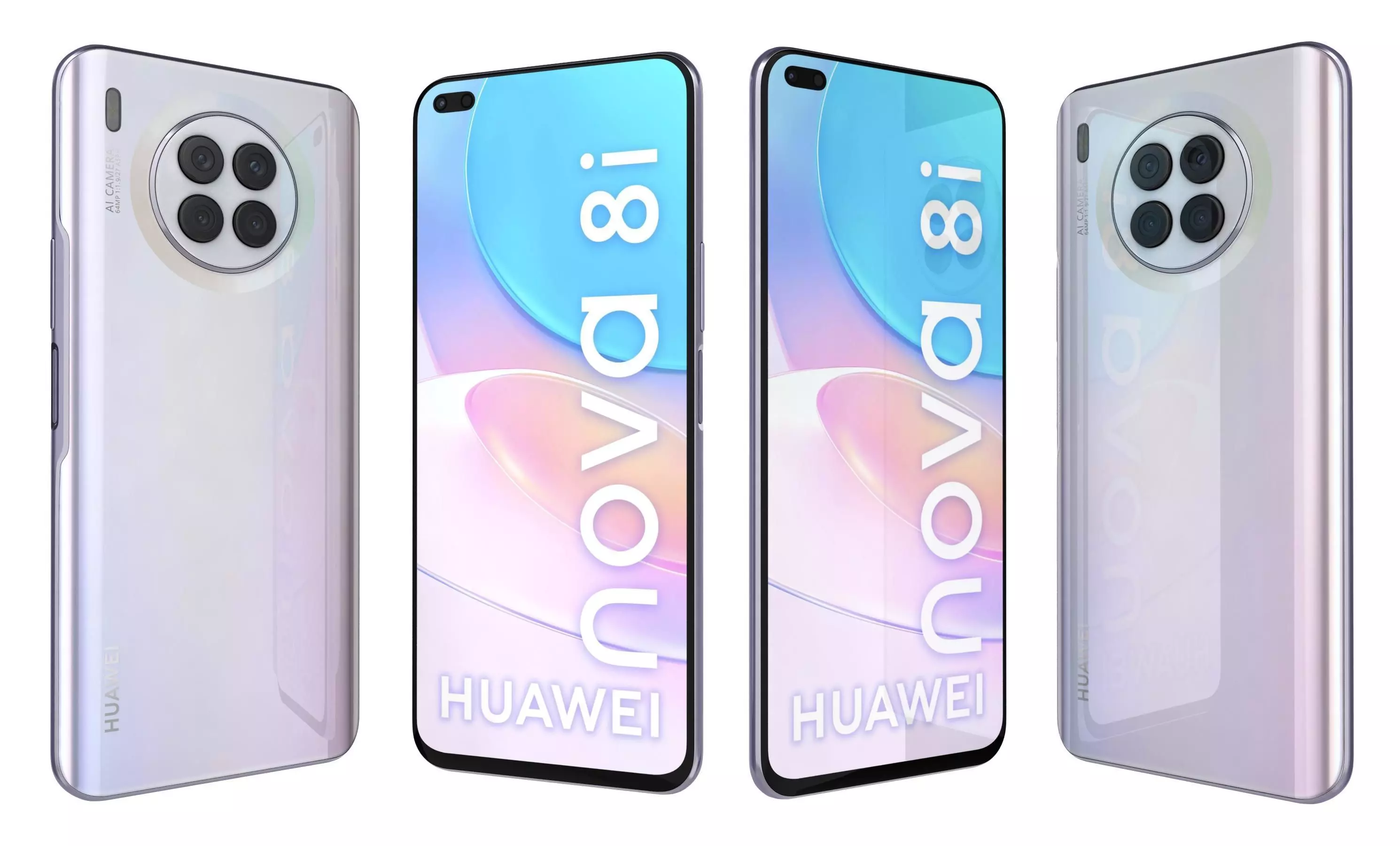 Huawei Nova 8i Moonlight Silver High Poly 3D model