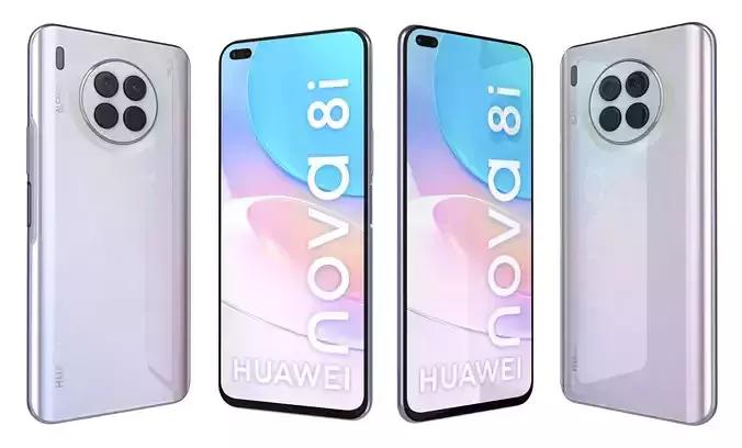 Huawei Nova 8i Moonlight Silver High Poly 3D model