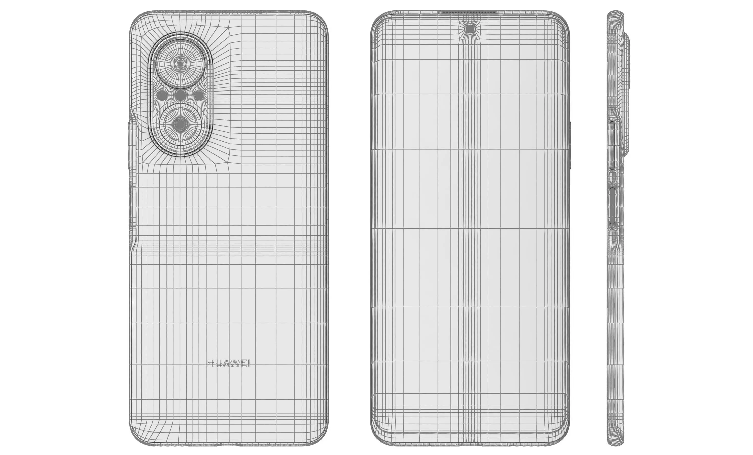 Huawei Nova 9 SE White High Poly 3D model_18