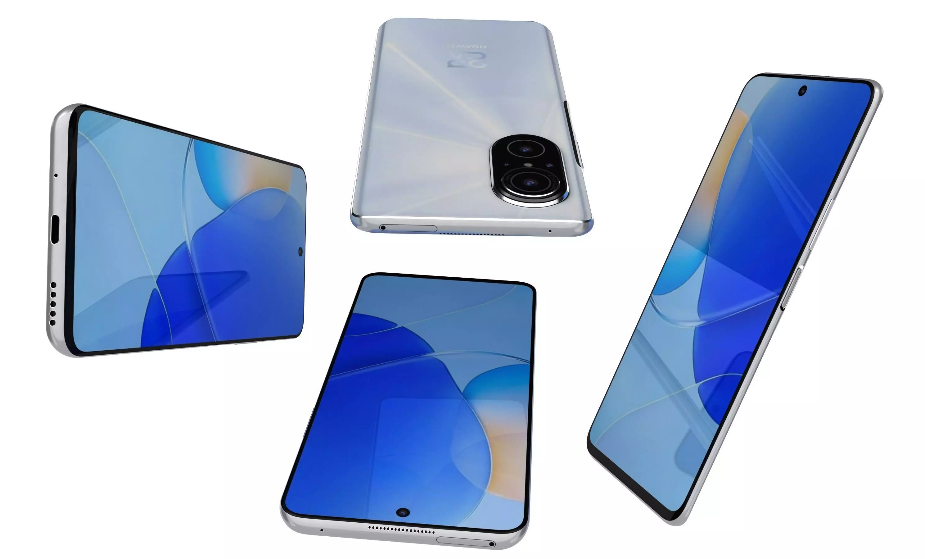 Huawei Nova 9 SE White High Poly 3D model_1