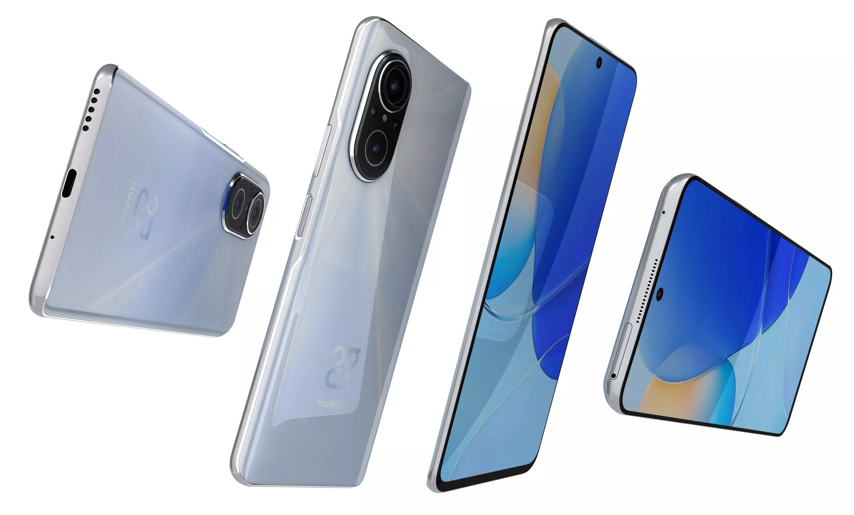 Huawei Nova 9 SE White High Poly 3D model_14
