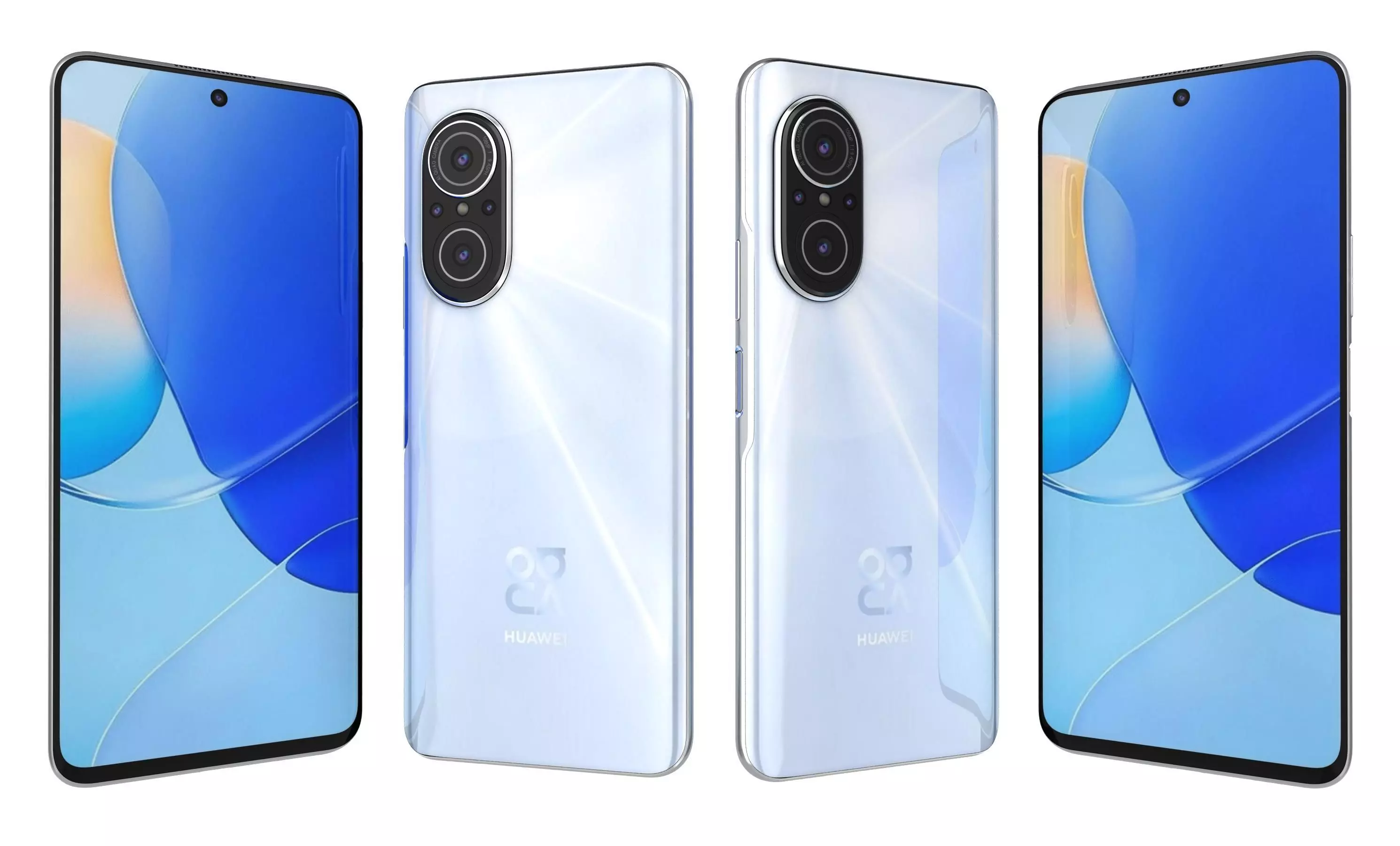 Huawei Nova 9 SE White High Poly 3D model_9