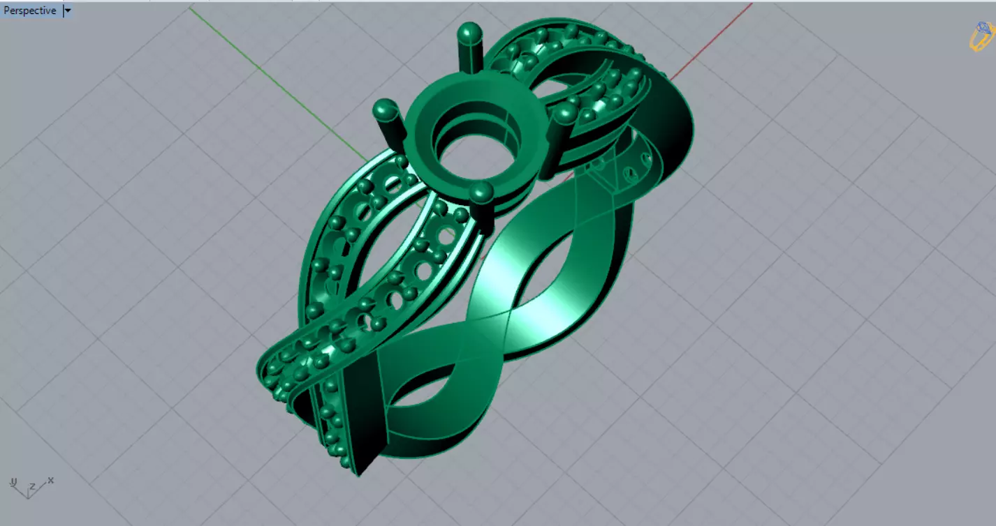 Twisted Braided Diamond Solitaire Ring model sr0109 3D print model_6