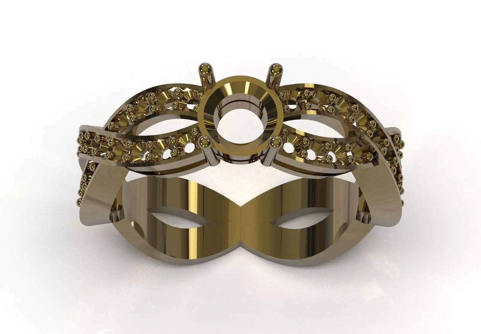 Twisted Braided Diamond Solitaire Ring model sr0109 3D print model_13