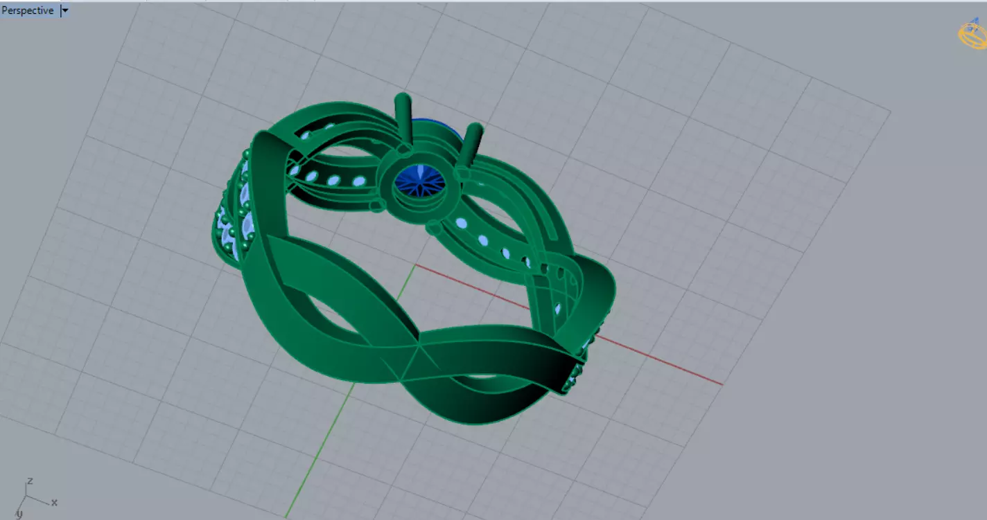 Twisted Braided Diamond Solitaire Ring model sr0109 3D print model_10