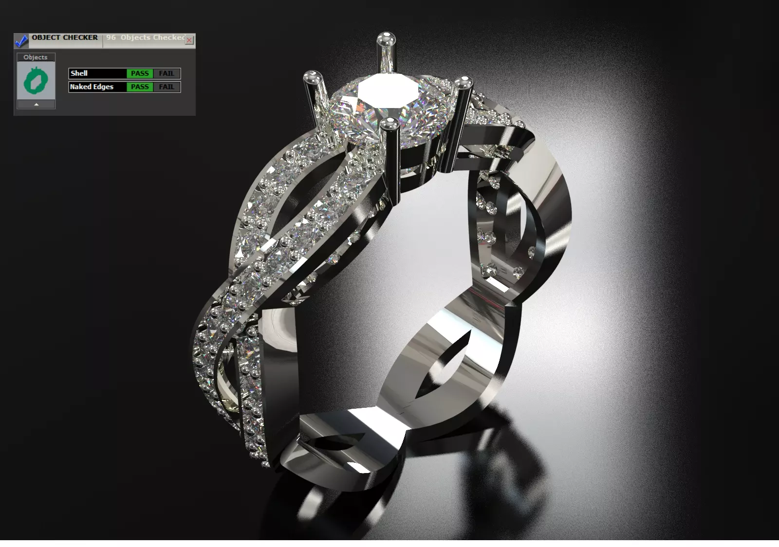 Twisted Braided Diamond Solitaire Ring model sr0109 3D print model_0