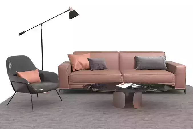 Leather sofa set