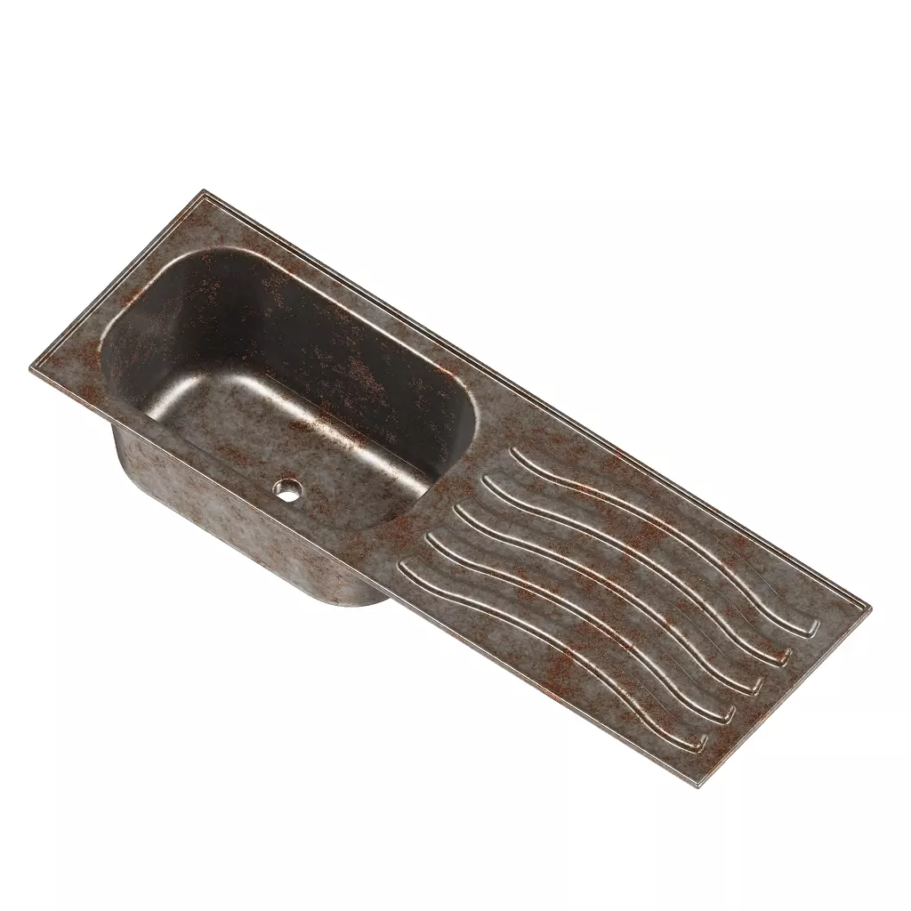 Rusty Modern Kitchen Sink 3D model_2