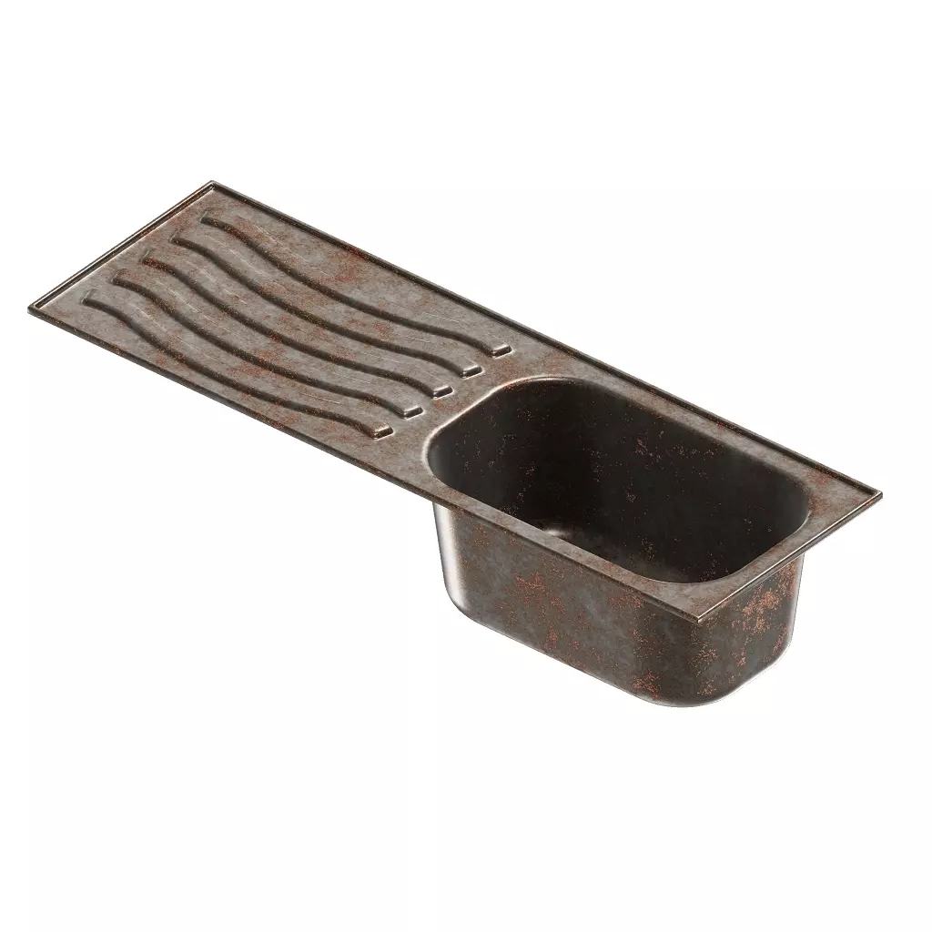 Rusty Modern Kitchen Sink 3D model_1