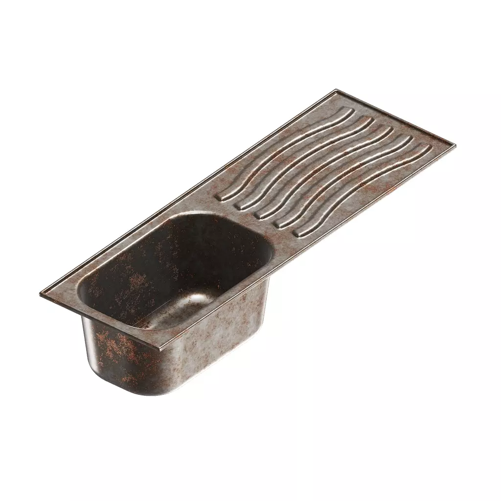Rusty Modern Kitchen Sink 3D model_0