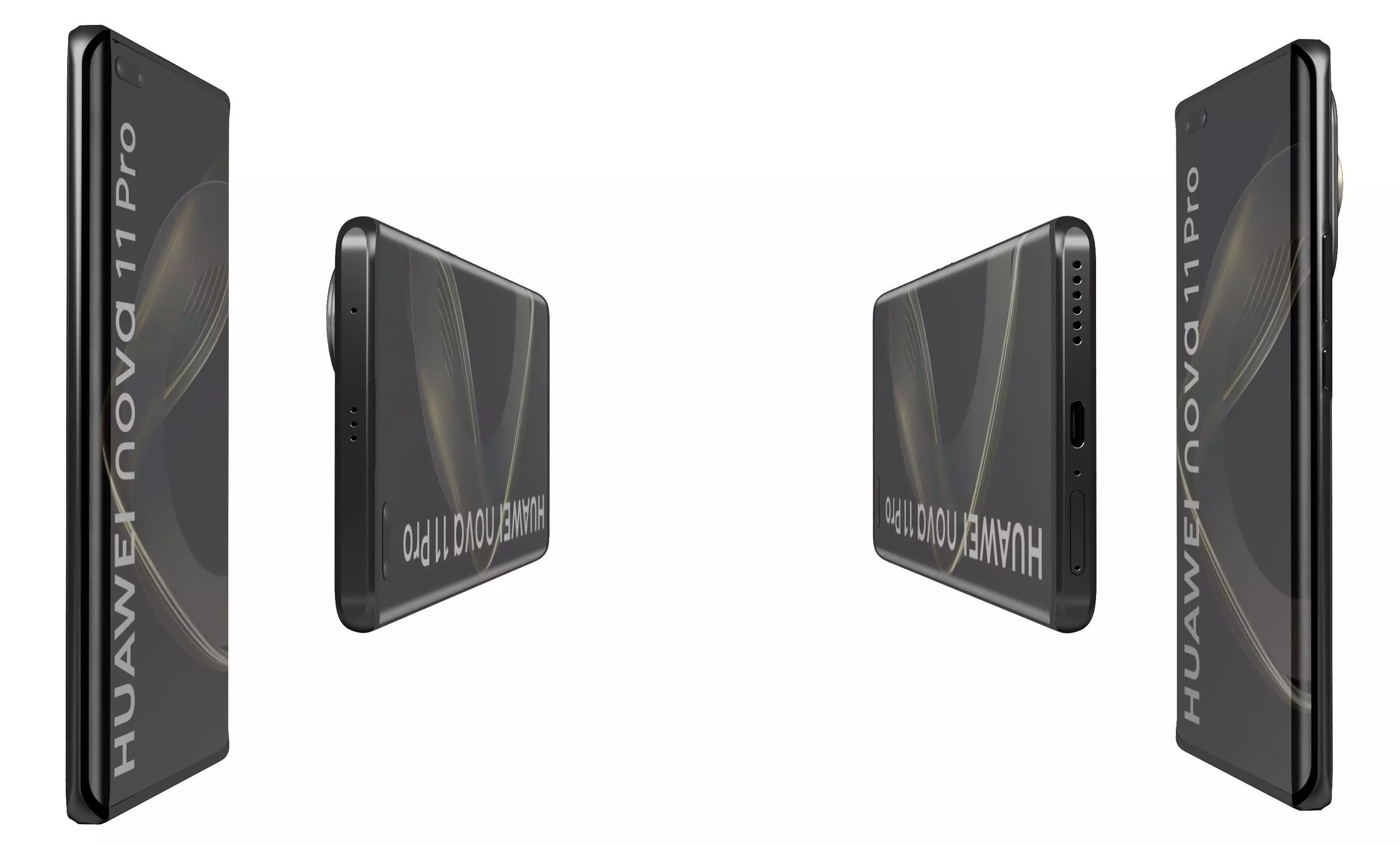 Huawei nova 11 Pro Black High Poly 3D model_2