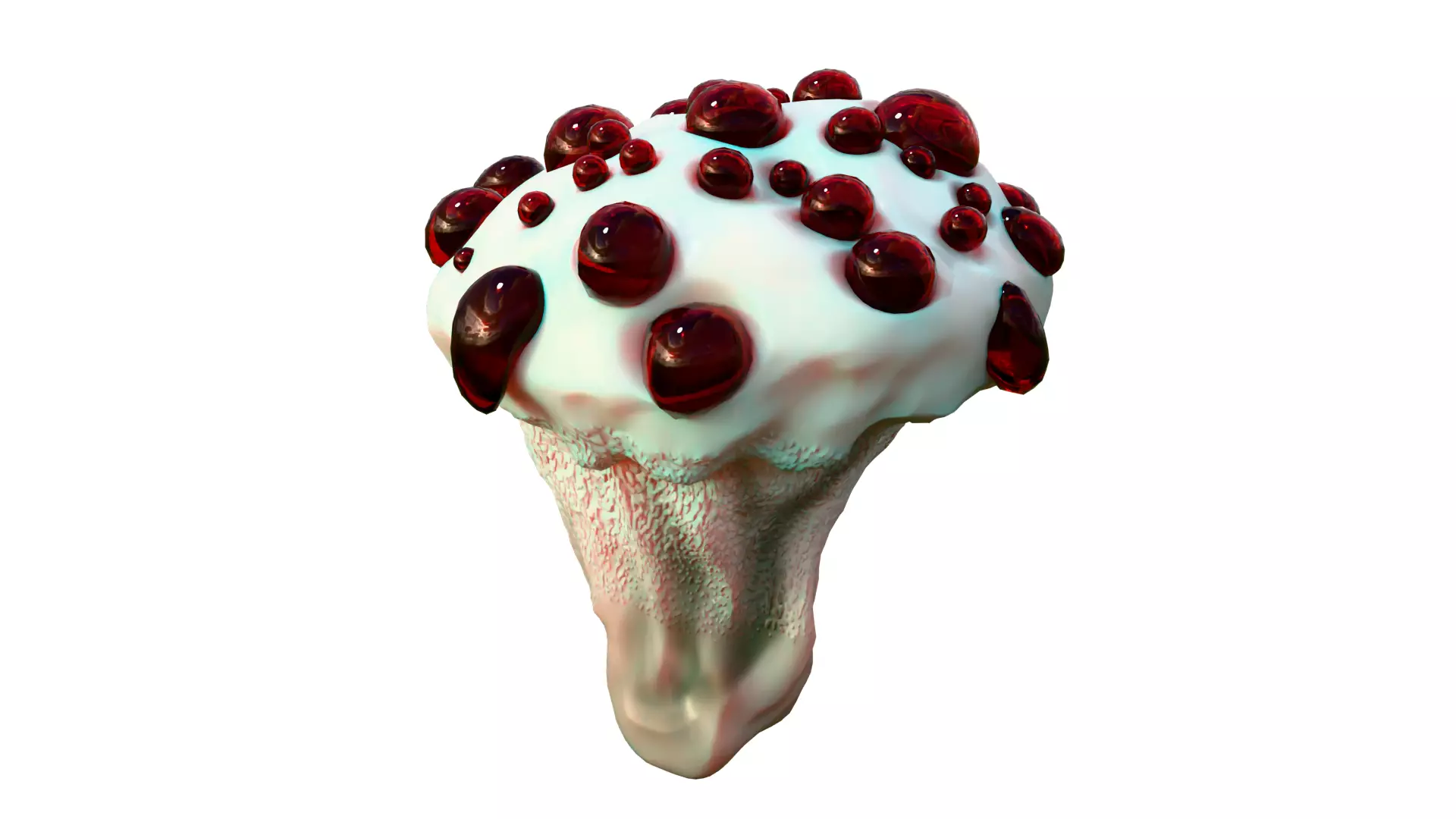 Hydnellum Peckii Low-poly 3D model_4