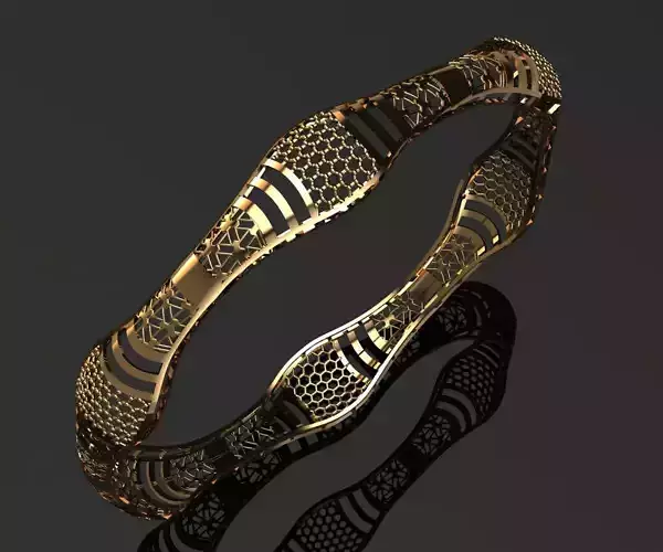1238 Marquise Filigree Segment Bangle 8gm