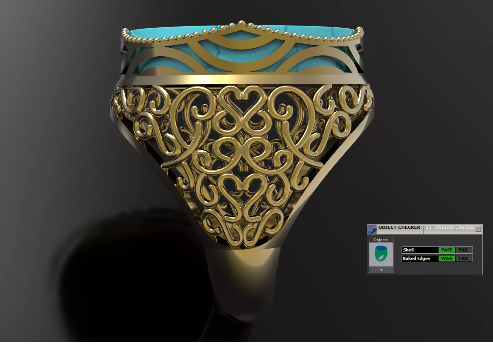 Luxurious Turquoise Filigree Islamic Arabesque Pattern gr0174 3D print model