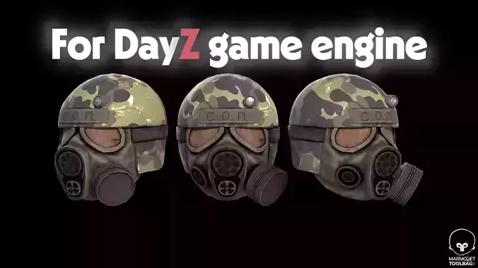 Military stalker like gasmask for Dayz engine Low-poly 3D model