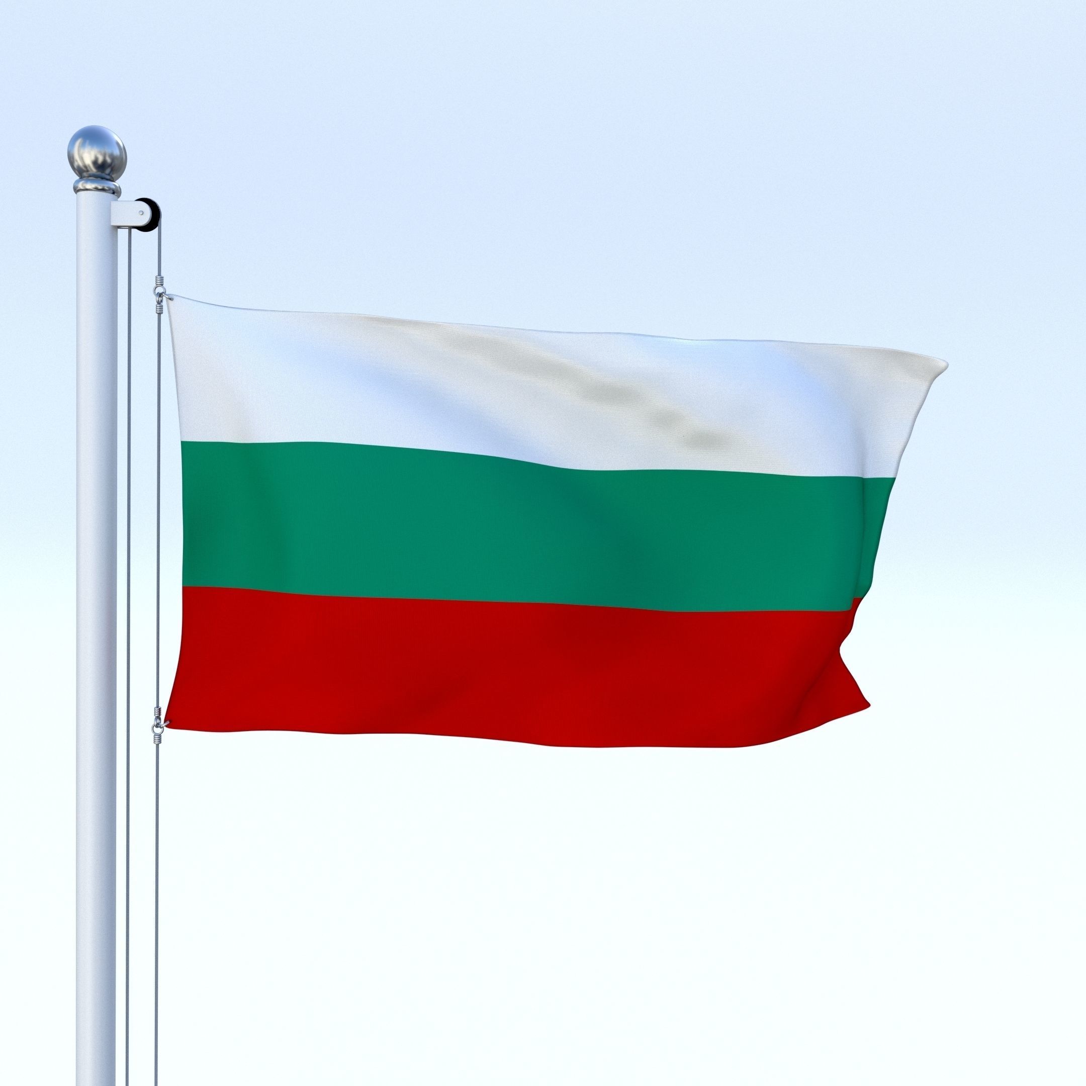 Animated Bulgaria Flag Low-poly 3D model_1