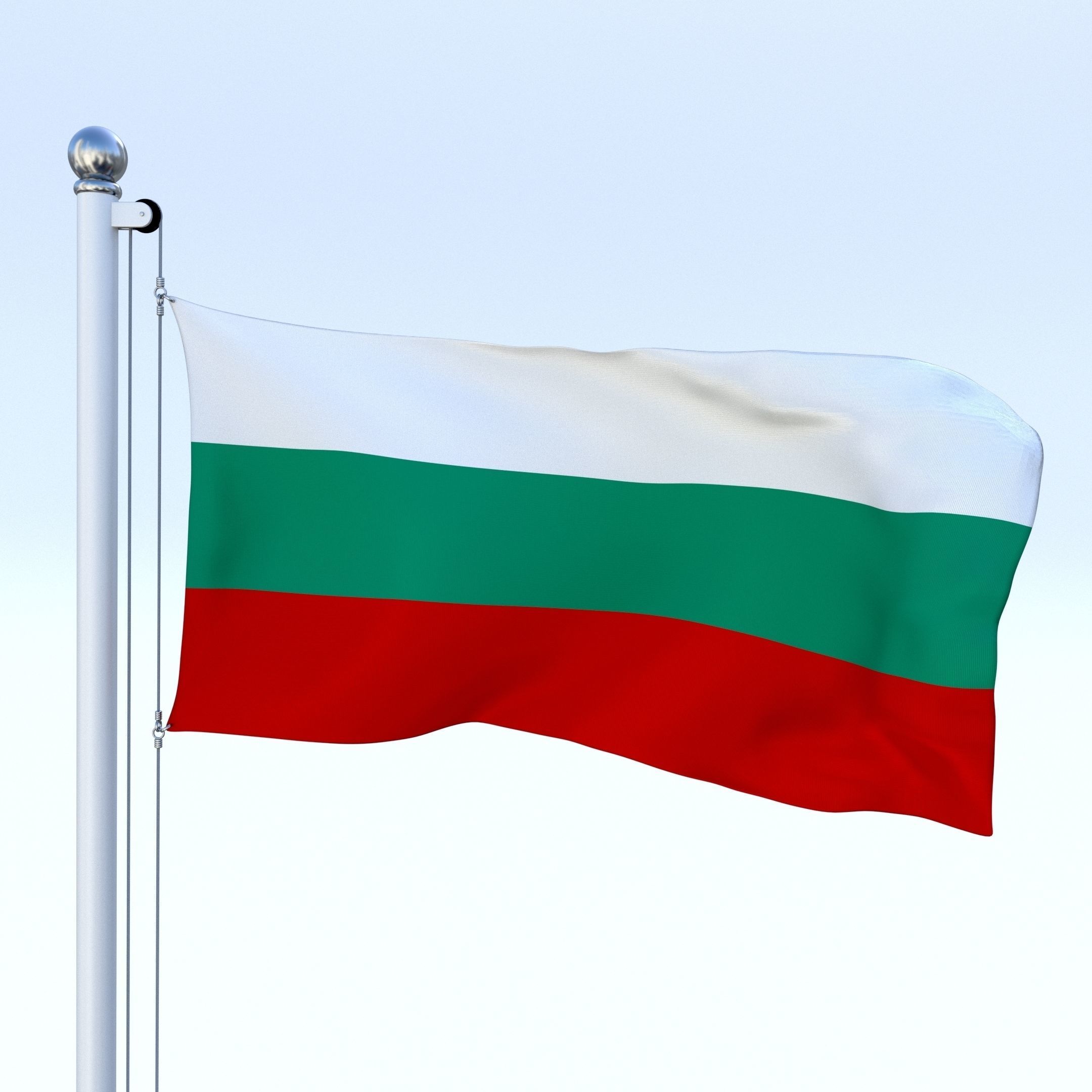 Animated Bulgaria Flag Low-poly 3D model_2