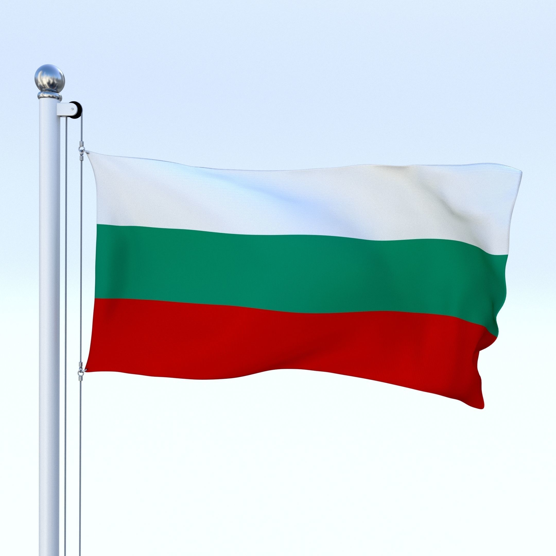 Animated Bulgaria Flag Low-poly 3D model_4