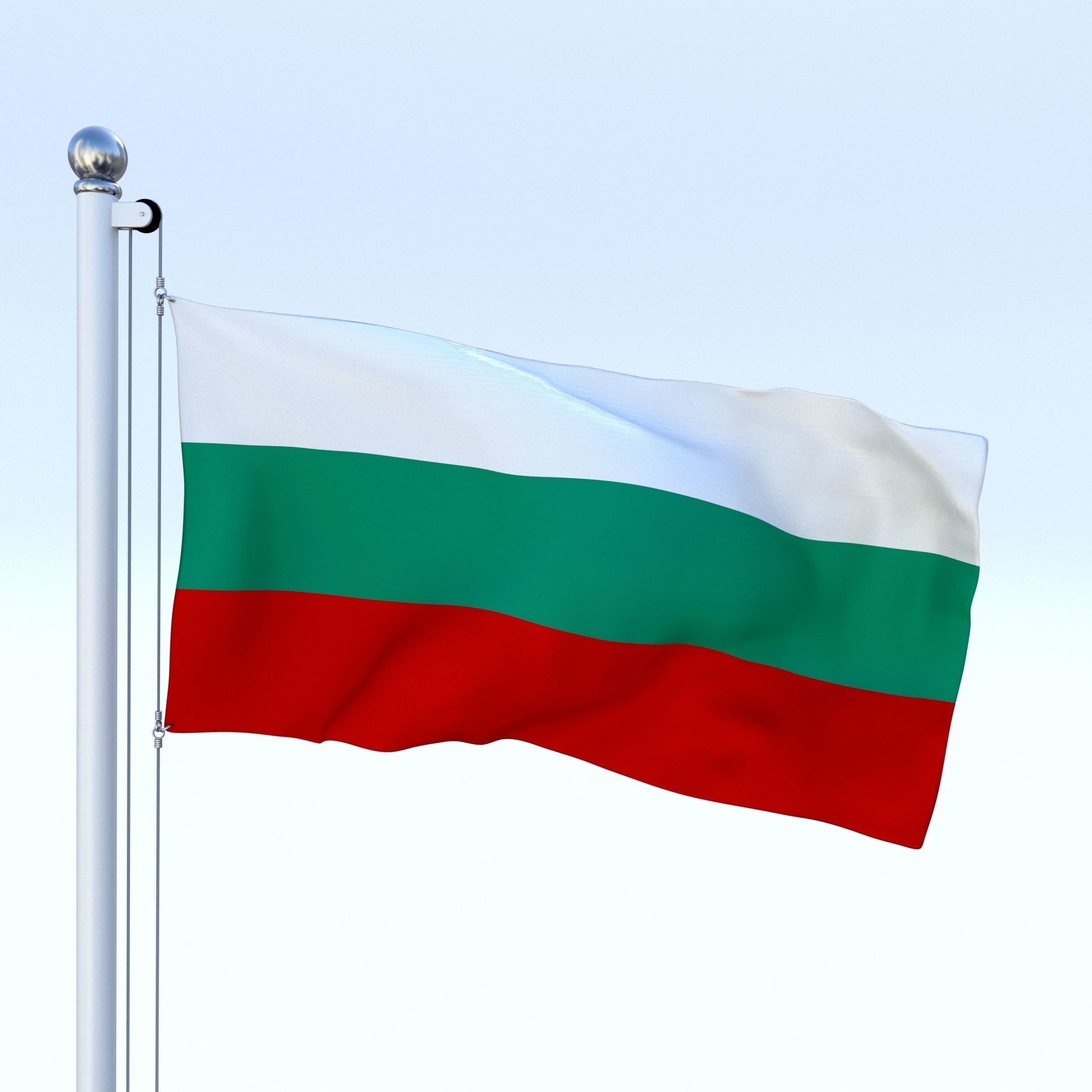 Animated Bulgaria Flag Low-poly 3D model_11