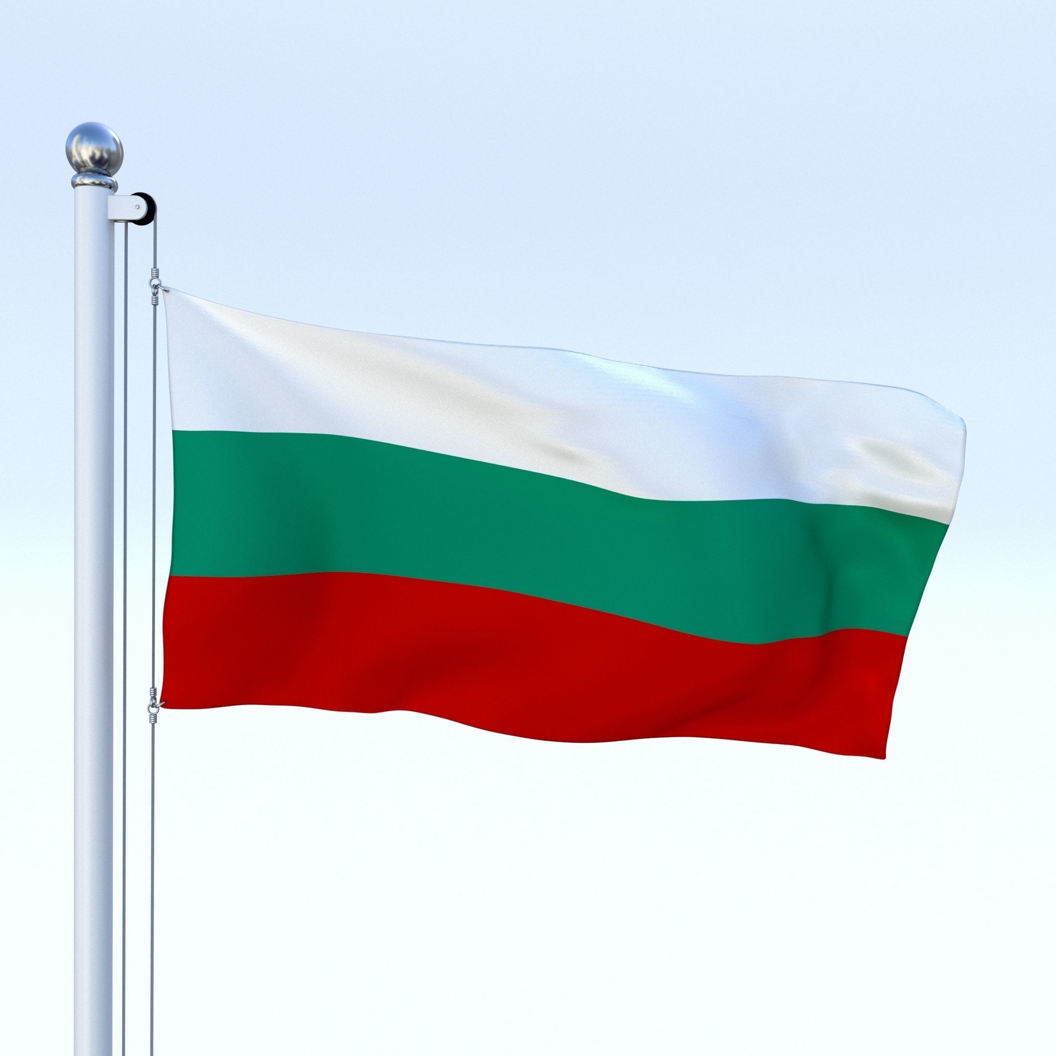 Animated Bulgaria Flag Low-poly 3D model_24