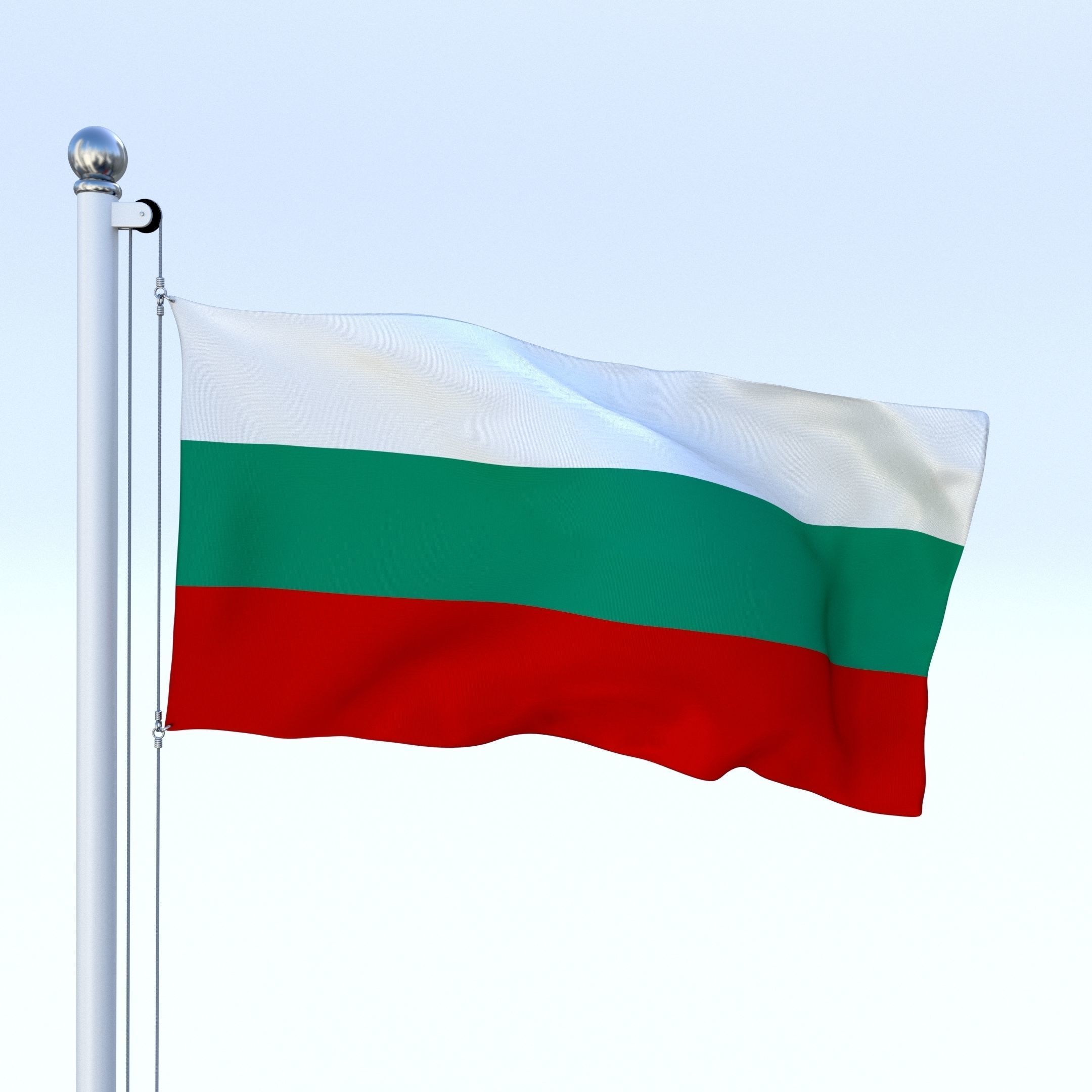 Animated Bulgaria Flag Low-poly 3D model_3