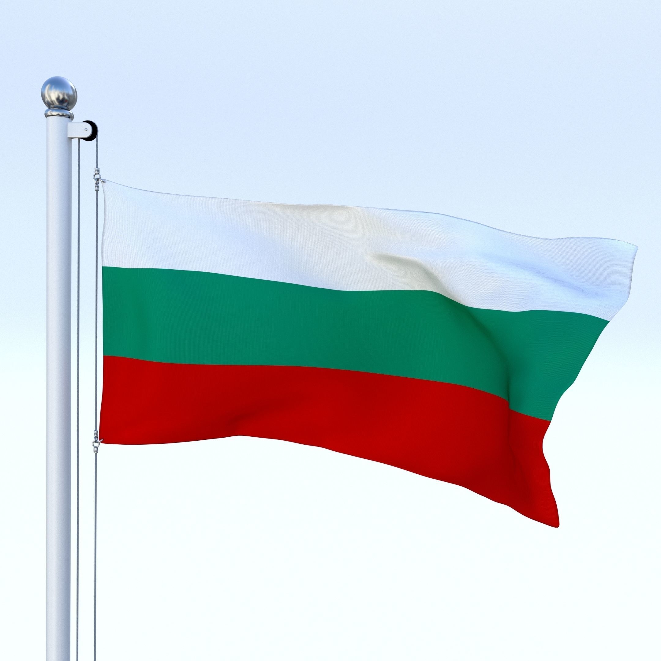 Animated Bulgaria Flag Low-poly 3D model_5