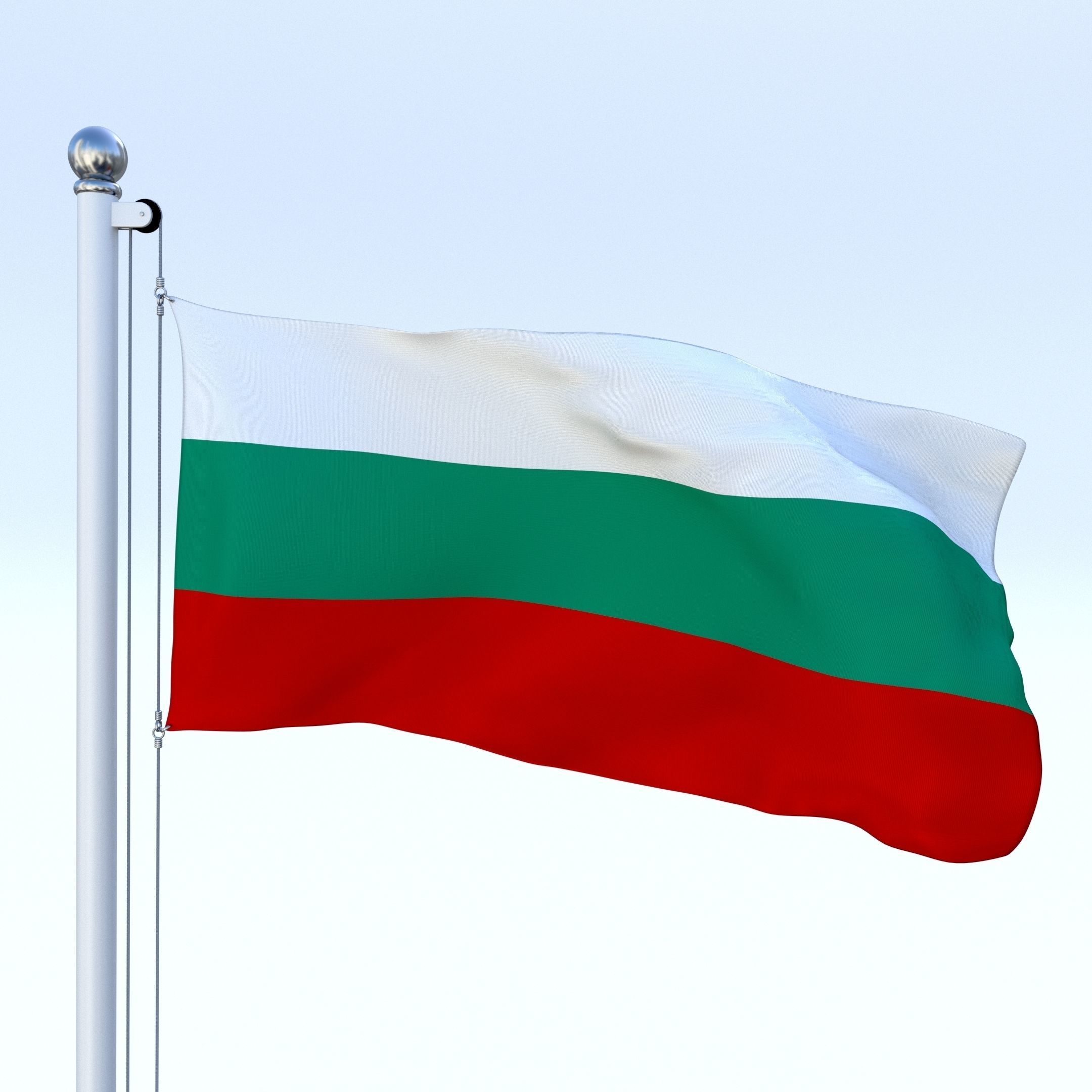 Animated Bulgaria Flag Low-poly 3D model_17