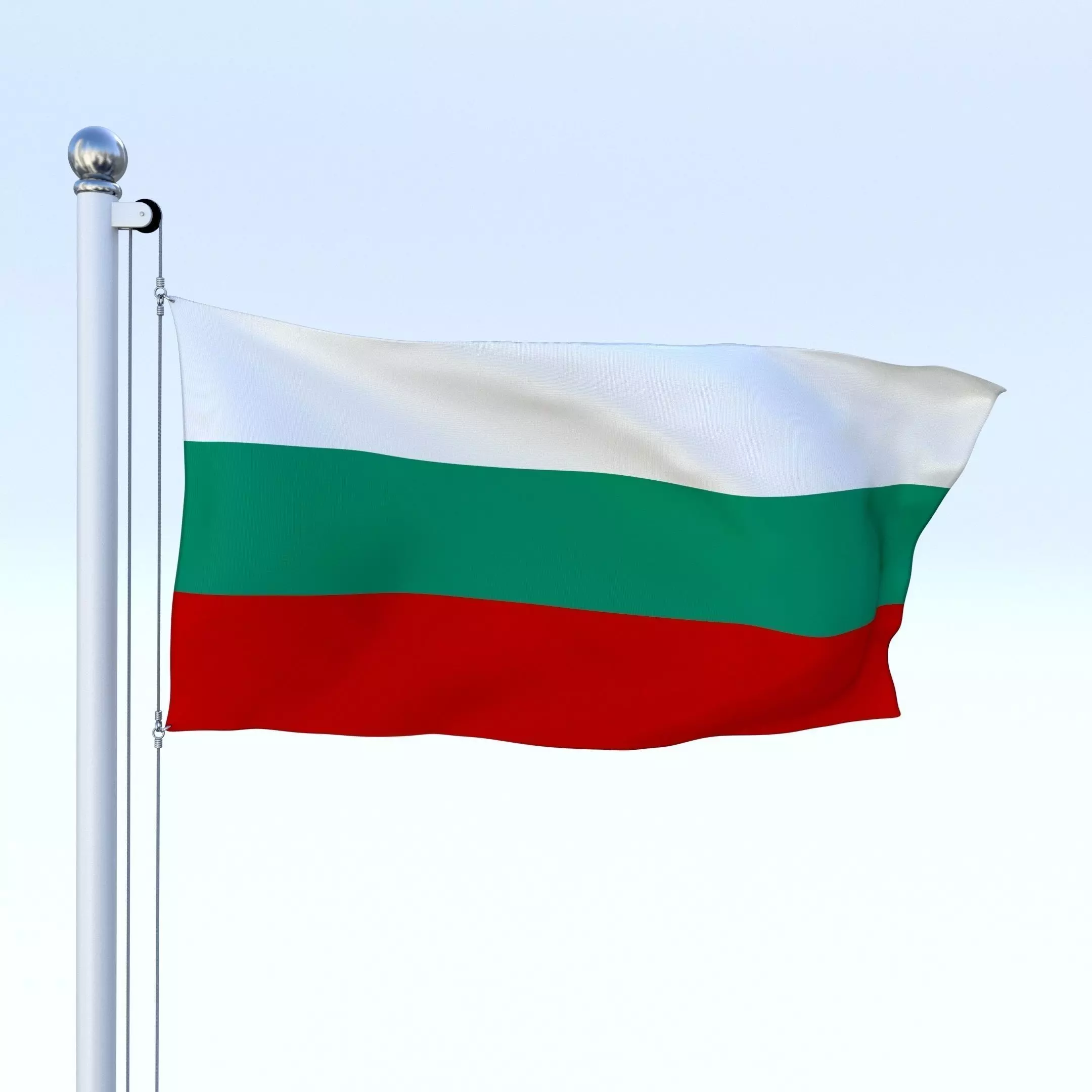 Animated Bulgaria Flag Low-poly 3D model_0