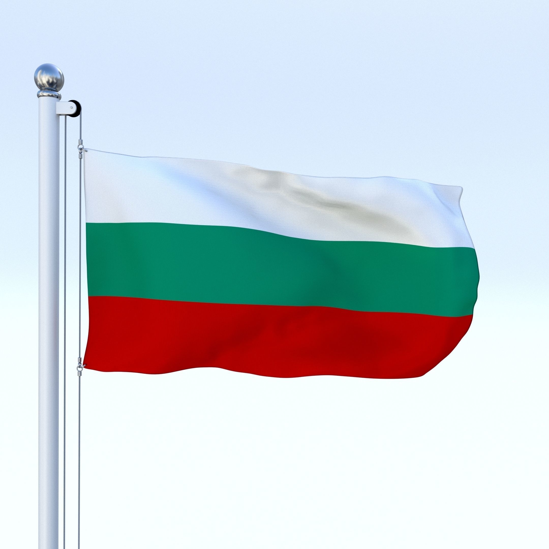 Animated Bulgaria Flag Low-poly 3D model_6
