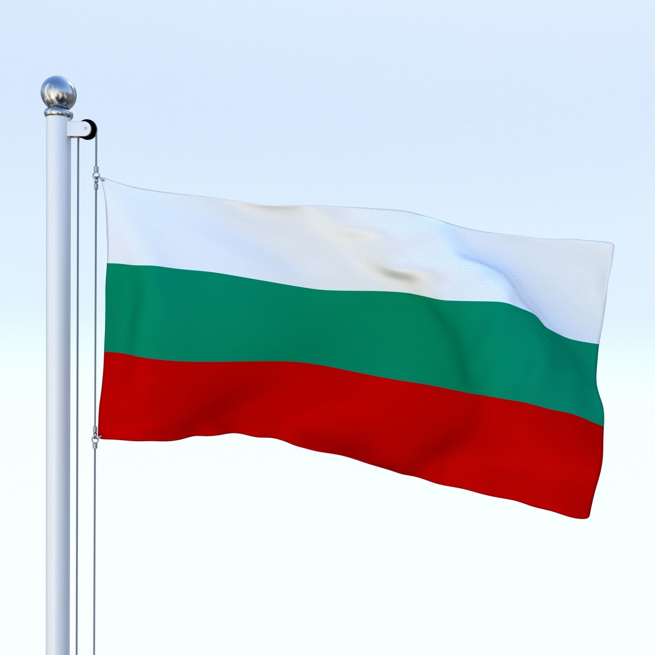 Animated Bulgaria Flag Low-poly 3D model_14