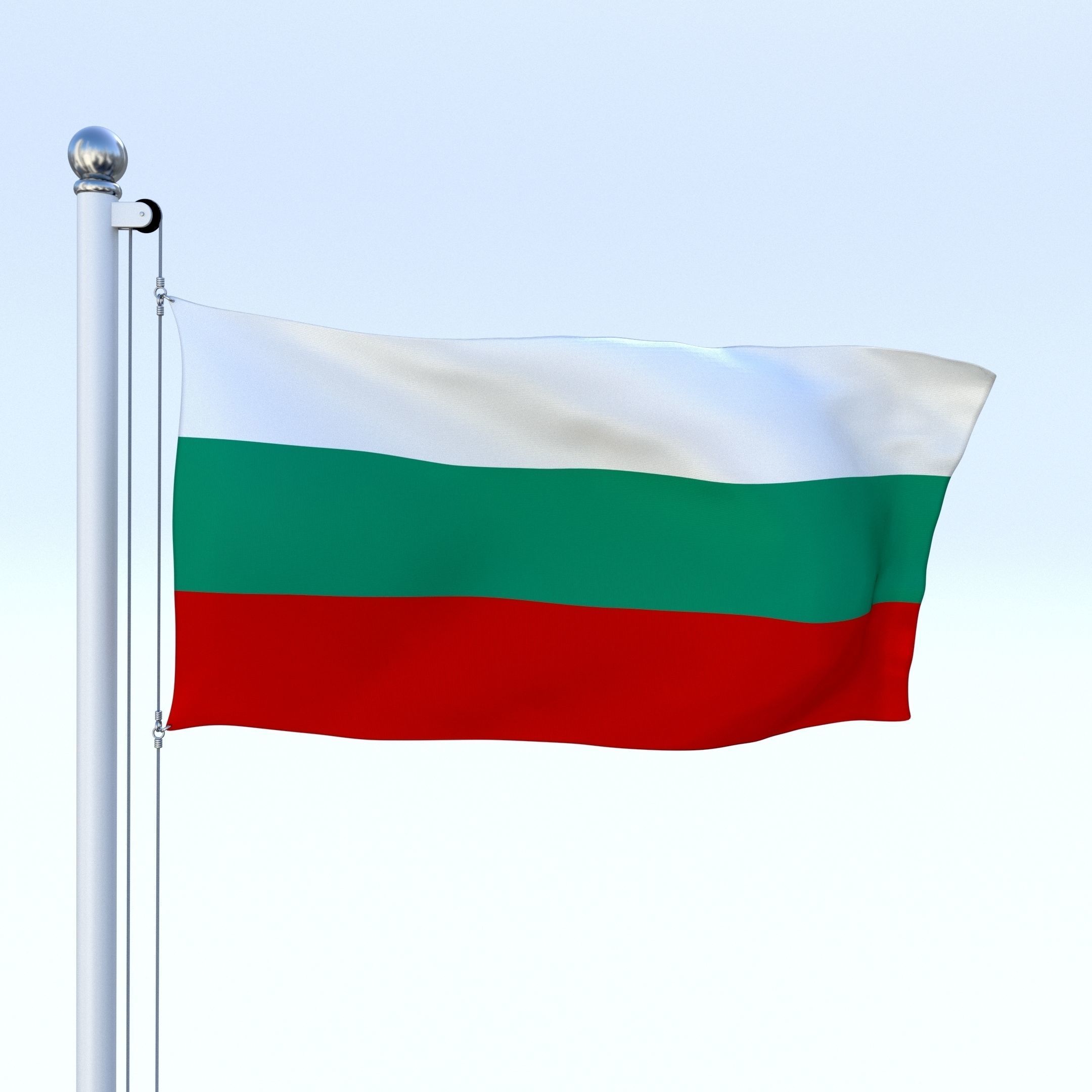 Animated Bulgaria Flag Low-poly 3D model_12