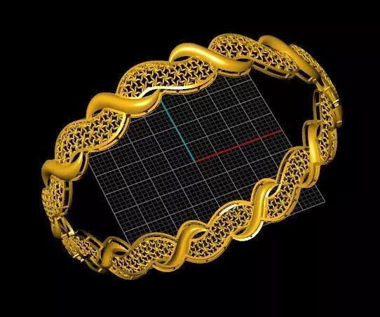 1239 Elongated Bloom Segment Bangle 8gm 3D print model_4