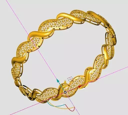 1239 Elongated Bloom Segment Bangle 8gm 3D print model_3