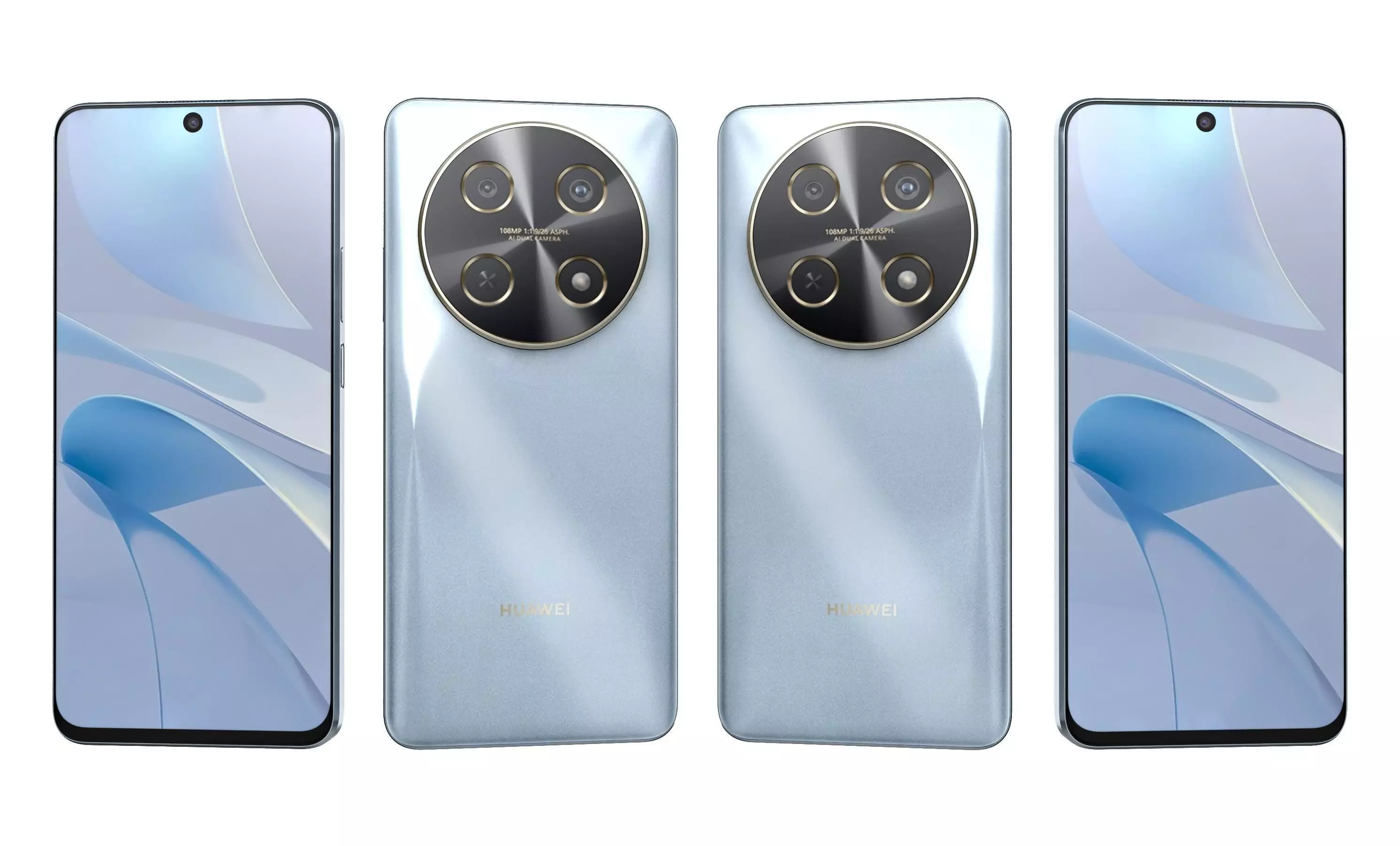 Huawei Nova 13i Blue And White High Poly 3D model_21