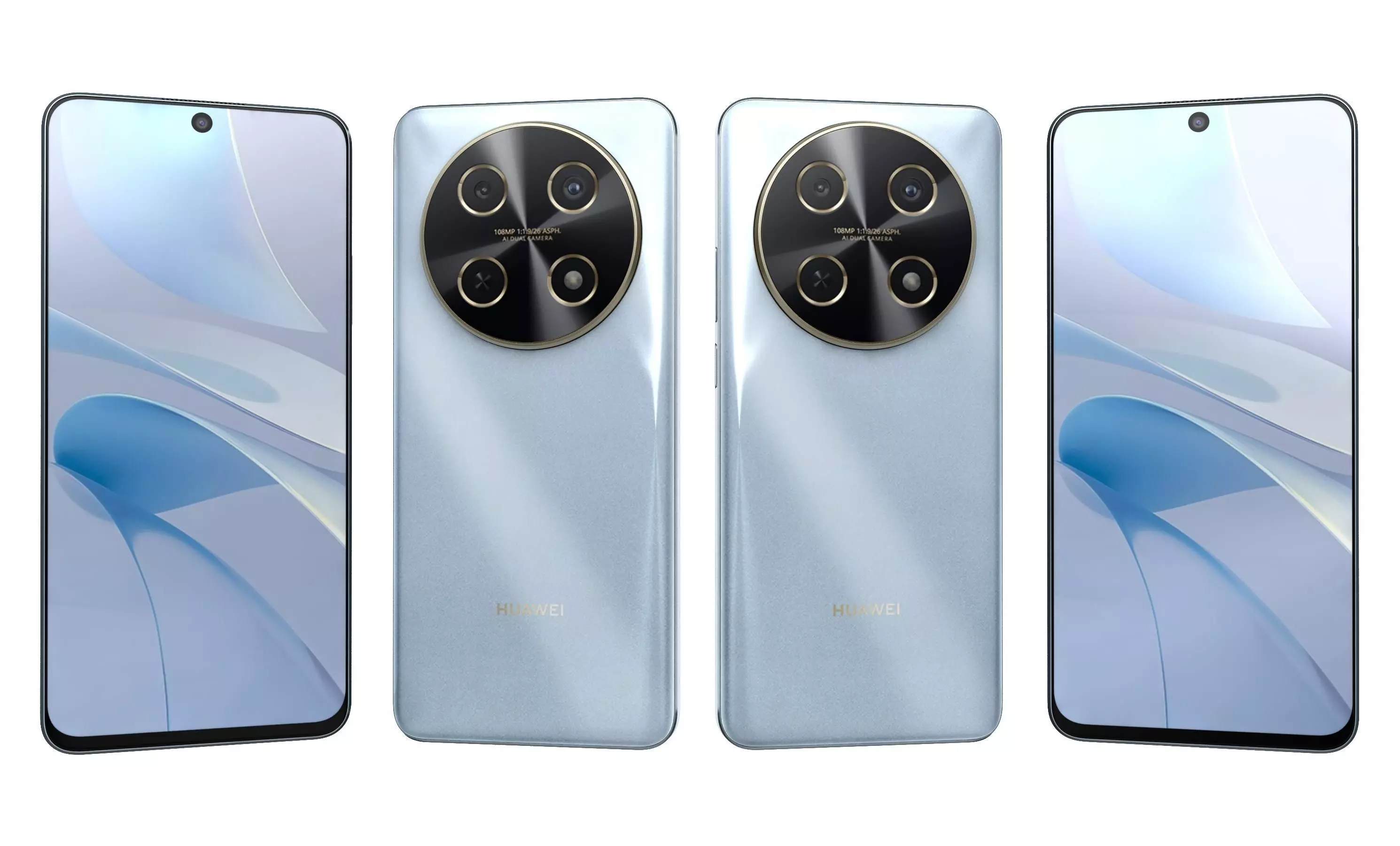 Huawei Nova 13i Blue And White High Poly 3D model_2