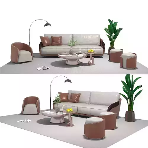 Leather sofa set 05