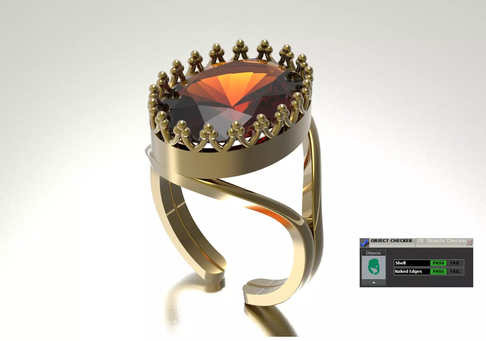 Open Band Solitaire with Crown Setting model gr0175 3D print model