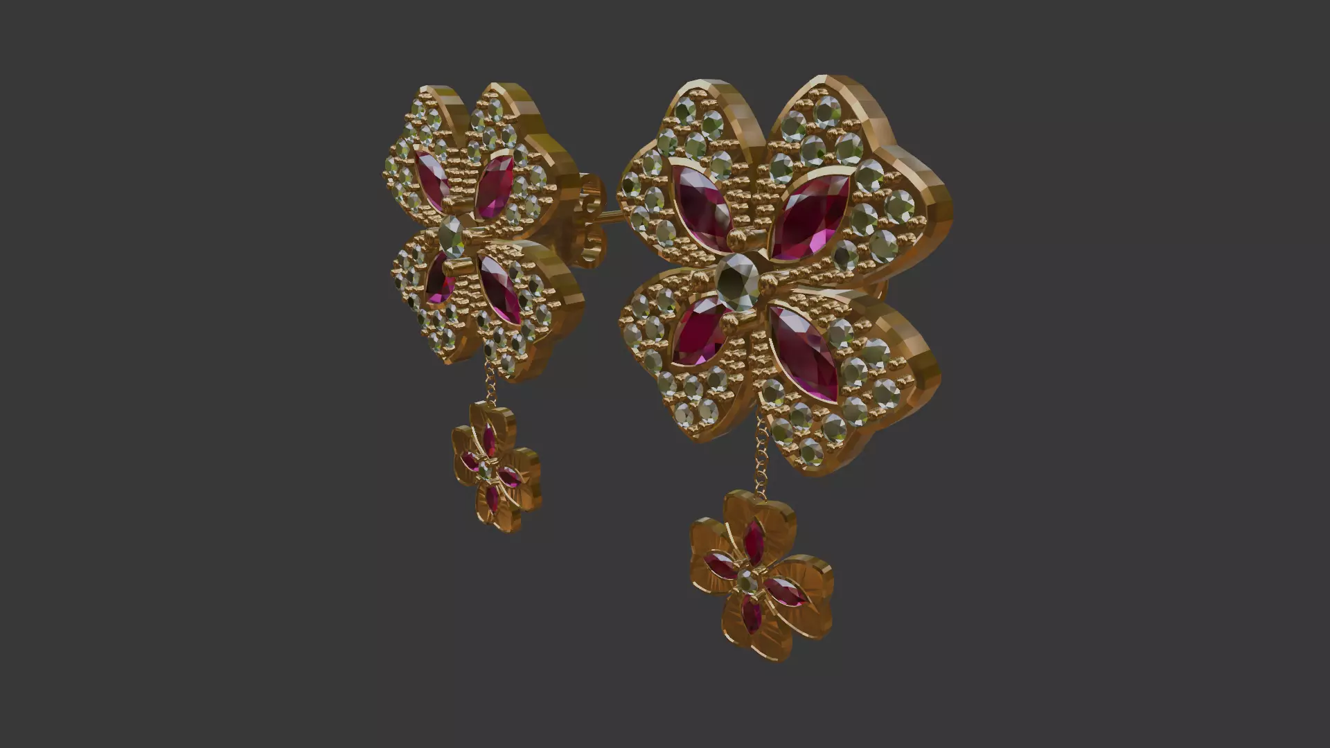 3D Print Ready Earring  And Pendant Set -2  Handmade Gift DIY 3D print model_7