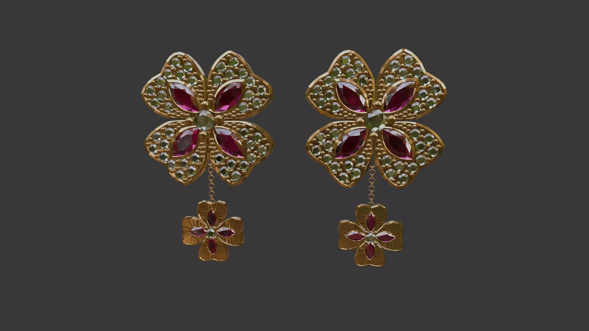 3D Print Ready Earring  And Pendant Set -2  Handmade Gift DIY 3D print model_2