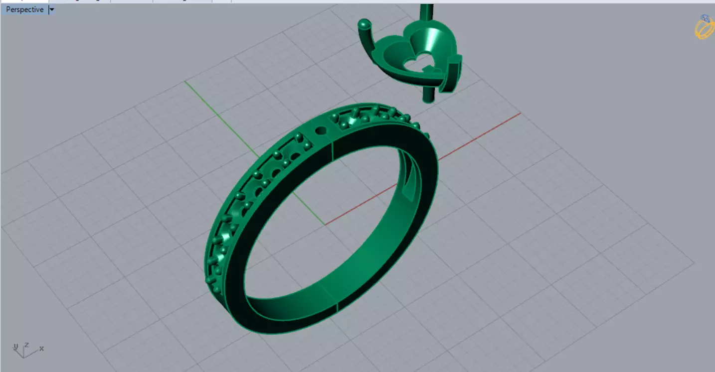 Heart Cut Solitaire with Diamond Set Shoulders sr0110 3D print model_6