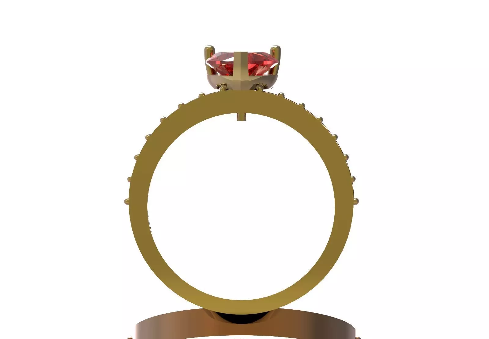 Heart Cut Solitaire with Diamond Set Shoulders sr0110 3D print model_2