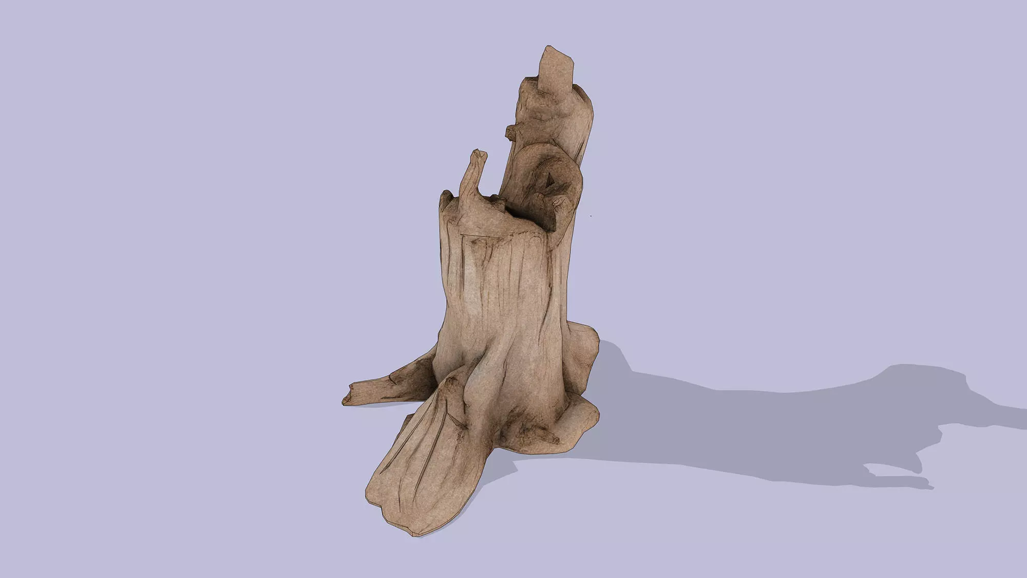 Tree Stump Low-poly 3D model_4