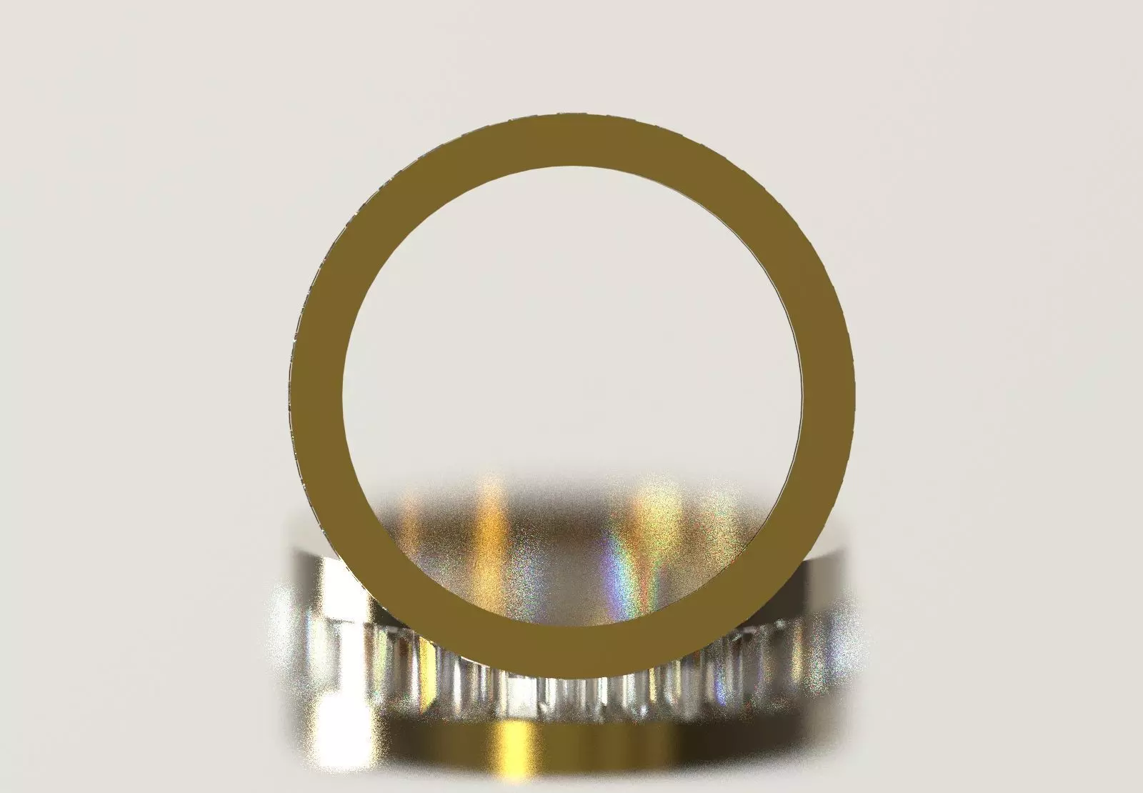 Baget Cut Diamond Eternity STL 3D Band in Gold rr0057 3D print model_2