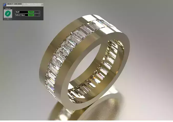 Baget Cut Diamond Eternity STL 3D Band in Gold rr0057 3D print model Baget Cut Diamond Eternity STL 3D Band in Gold rr0057 3D print model