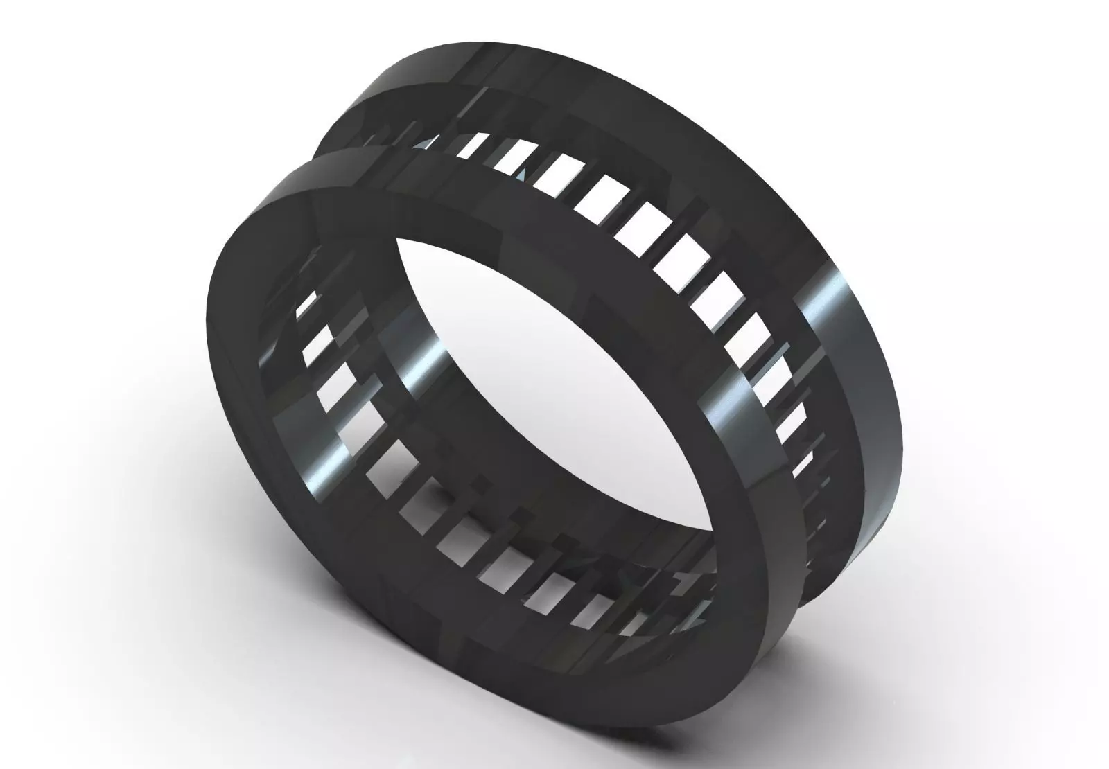 Baget Cut Diamond Eternity STL 3D Band in Gold rr0057 3D print model_15