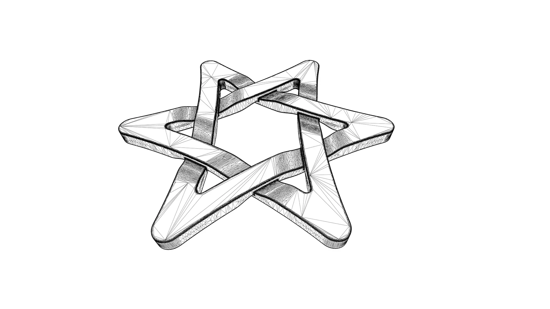 Six Pointed Star Knot Pendant 3D print model_7
