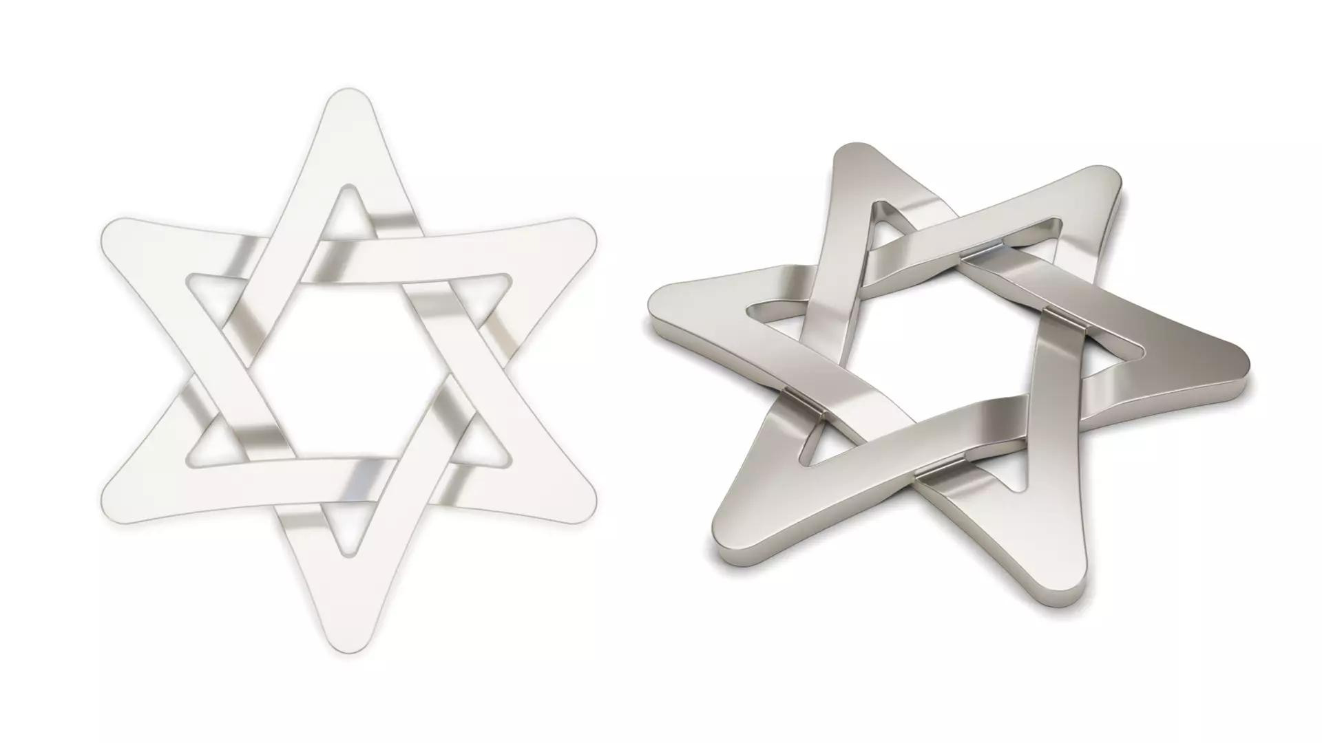 Six Pointed Star Knot Pendant 3D print model_3